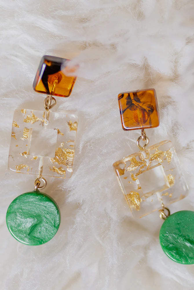Resin Multi Colored Earrings Apex Ethical Boutique