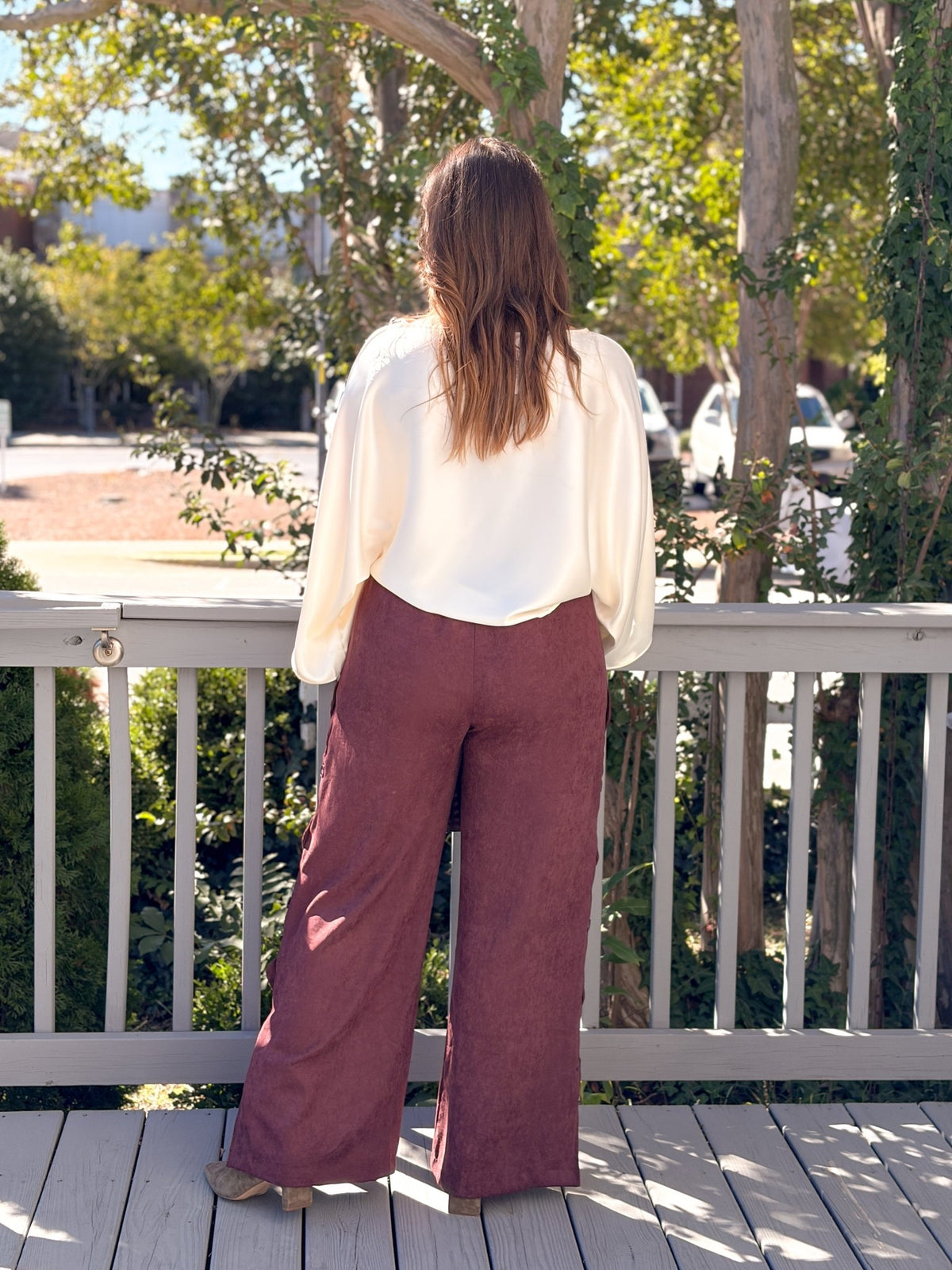 Rose & Lee Co Rhea Pants, Eggplant Pants