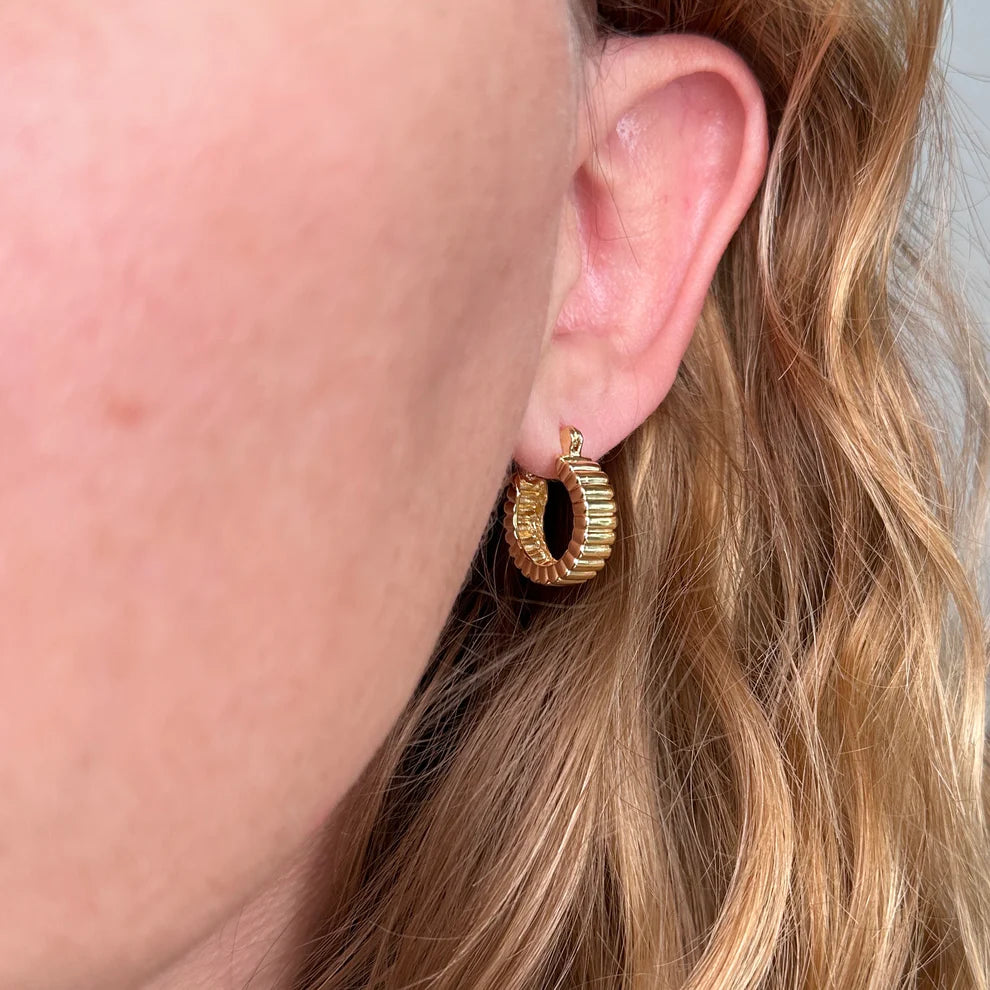 Ridged Hoop Earrings Apex Ethical Boutique