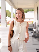 Rose & Lee Co Roman Linen Vest, Cloud by Z Supply Tanks