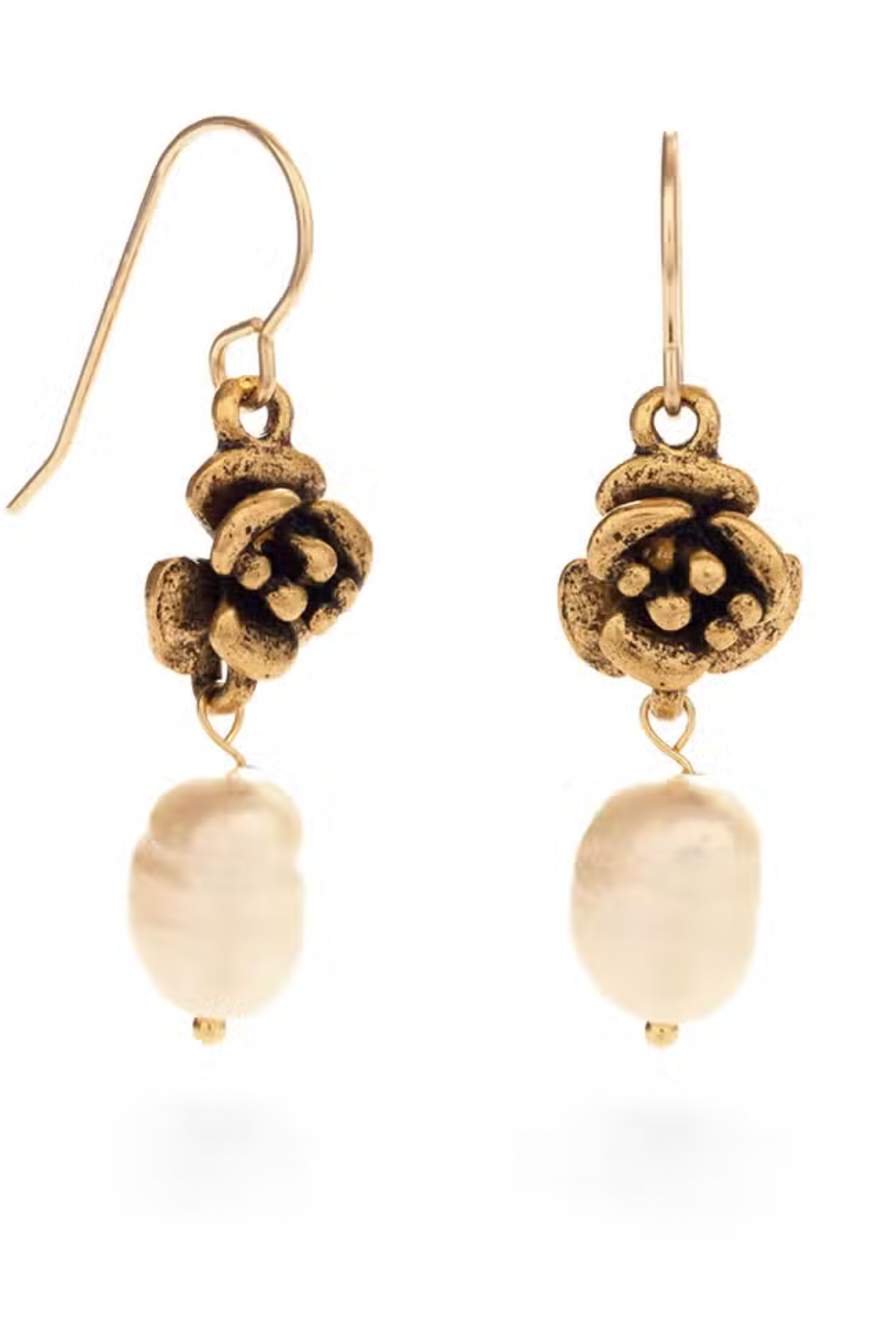 Rose and Pearl Earrings Apex Ethical Boutique