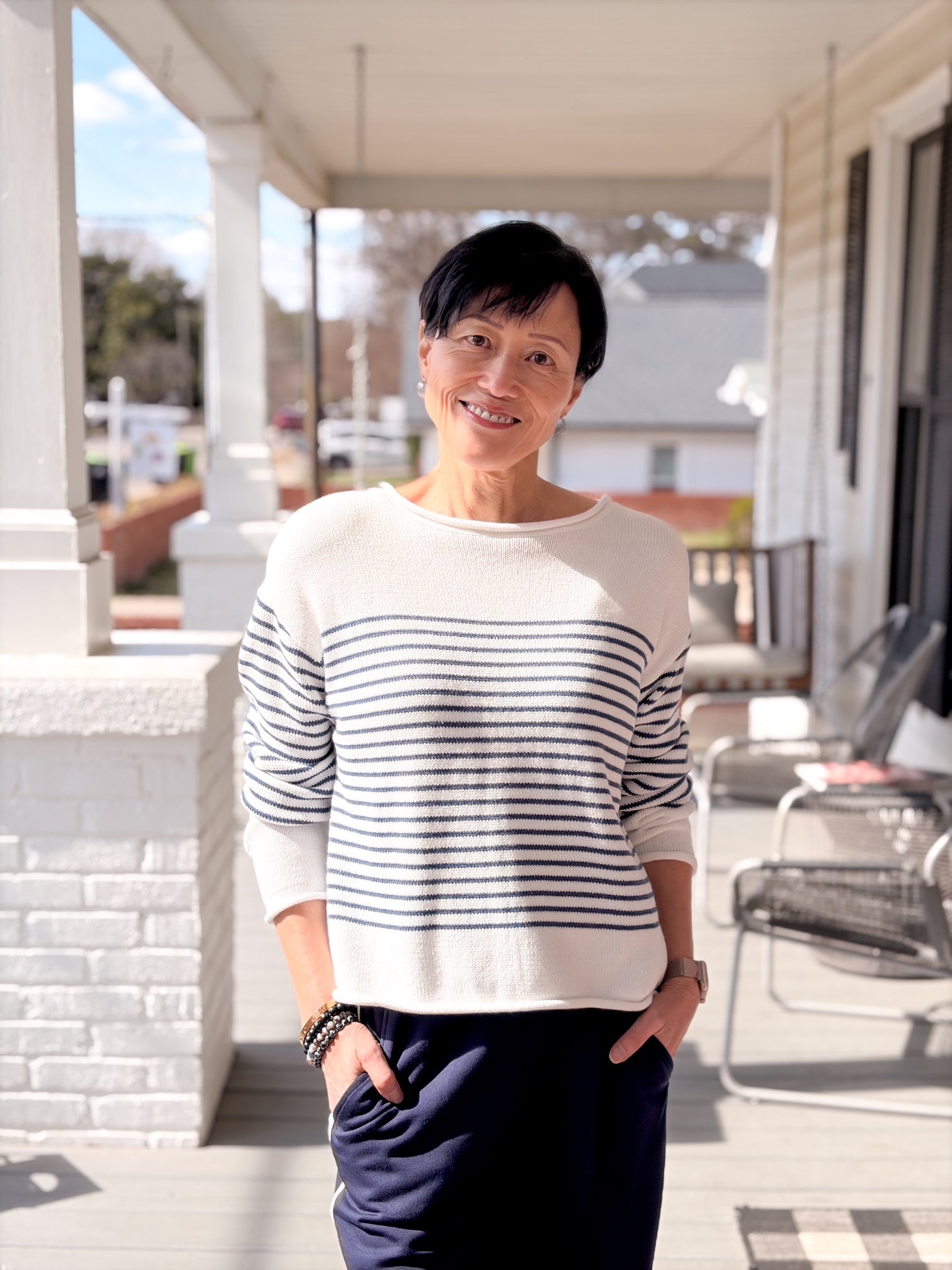 Blue/White Striped Sweater
