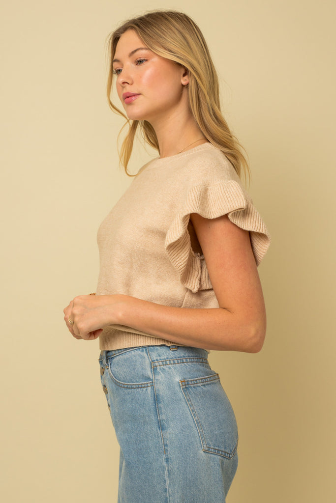 Ruffled Short Sleeve Top Apex Ethical Boutique