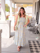 Rose & Lee Co Selene Dress, Blue Floral by Marine Layer Casual Dresses