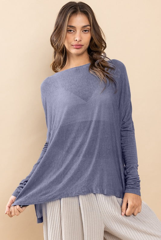 Sheer Long Sleeve Top Apex Ethical Boutique