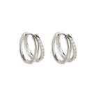 Silver Double Huggie Hoops Apex Ethical Boutique