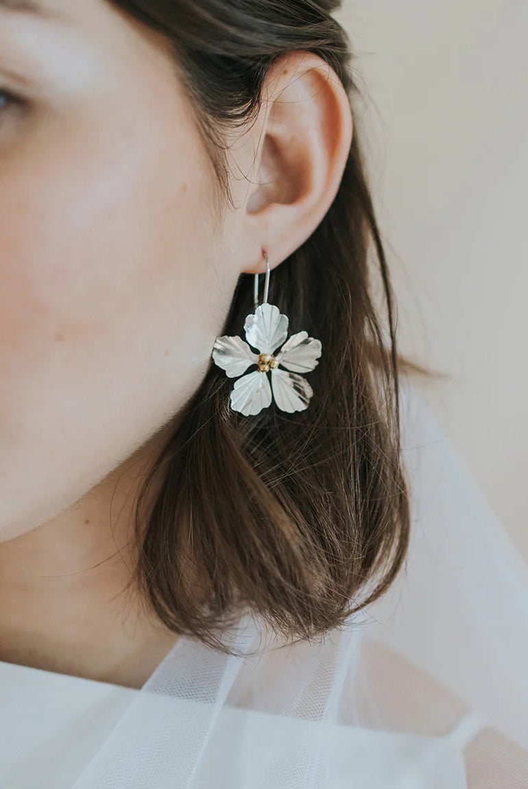 Silver Flower Earrings Apex Ethical Boutique