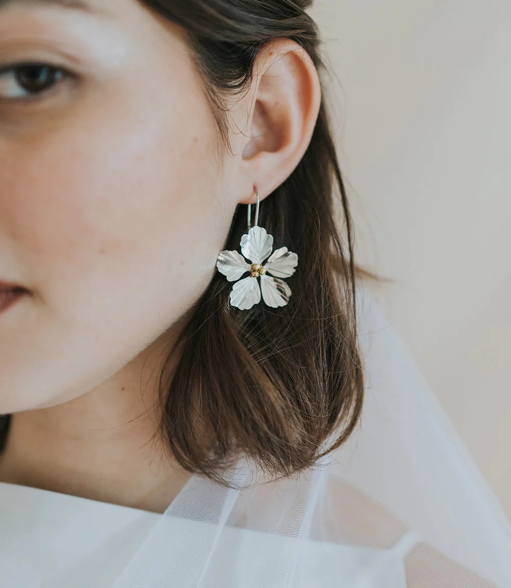Silver Flower Earrings Apex Ethical Boutique