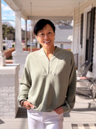 Green Quarter Zip Up Pullover