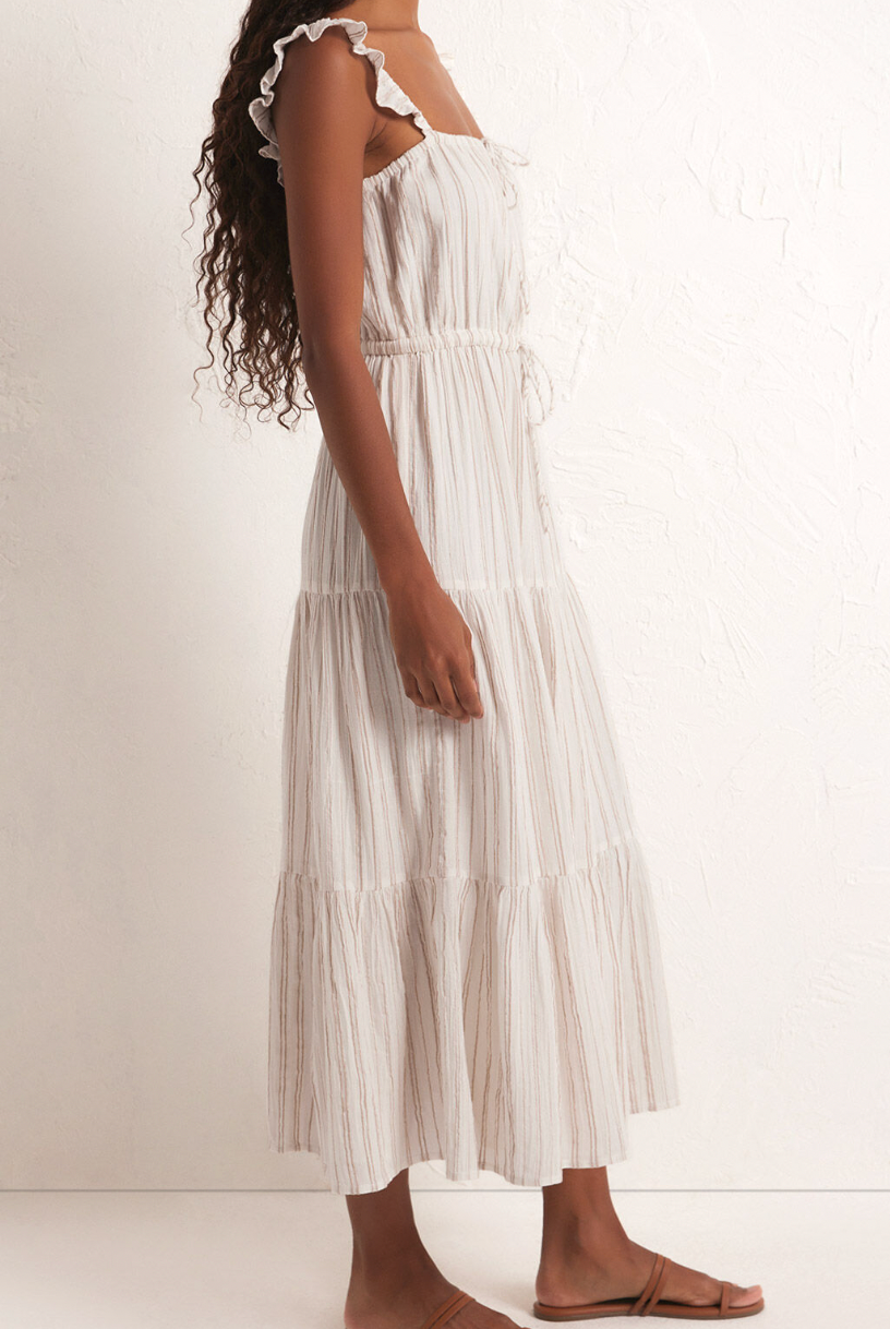 Sleeveless Striped Midi Dress Apex Ethical Boutique