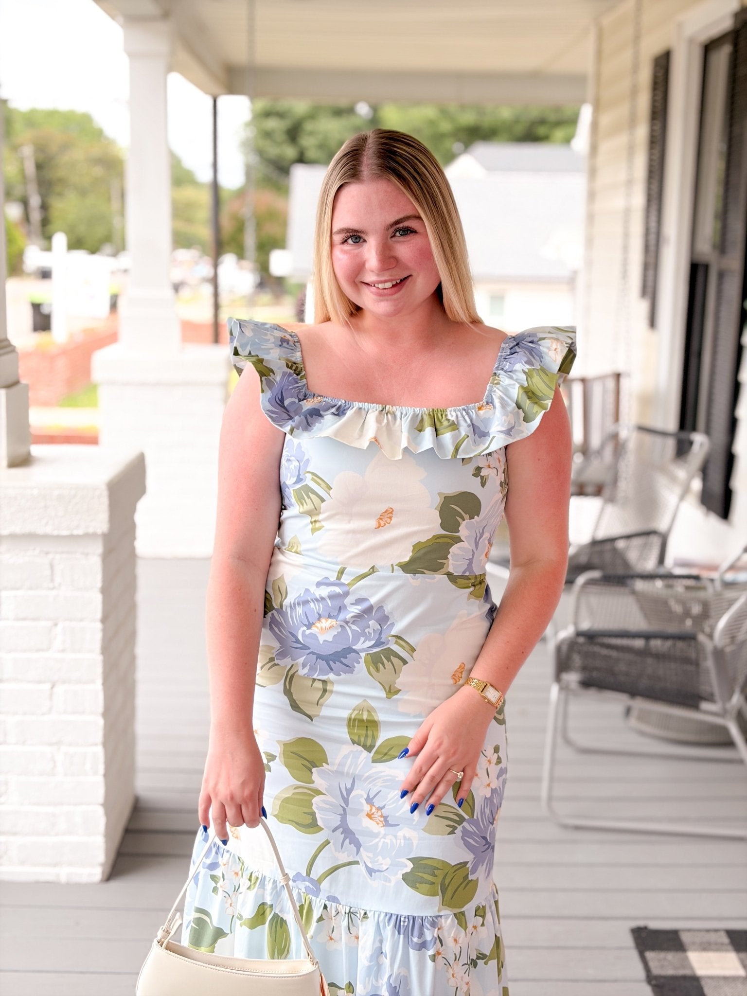Rose & Lee Co Sloane Dress, Light Blue/Multi Event Dress