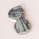 Stone Dipped Teardrop Earrings, Picasso/Silver