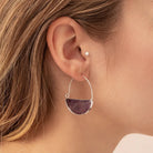 Stone Prism Hoop - Amethyst/Silver nc ethical boutique