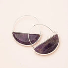 Stone Prism Hoop - Amethyst/Silver nc ethical boutique