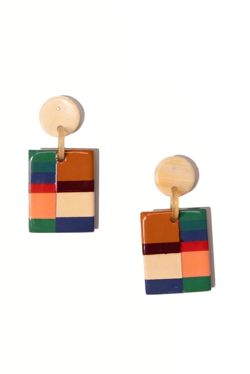 Striped Block Earrings Apex Ethical Boutique