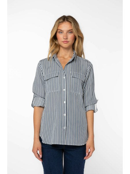 Striped Blue Top Apex Ethical Boutique