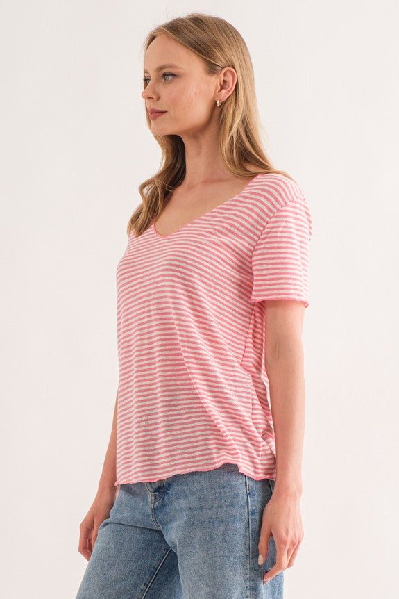 Striped Short Sleeve Top Apex Ethical Boutique. 