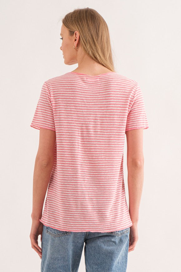 Striped Short Sleeve Top Apex Ethical Boutique. 