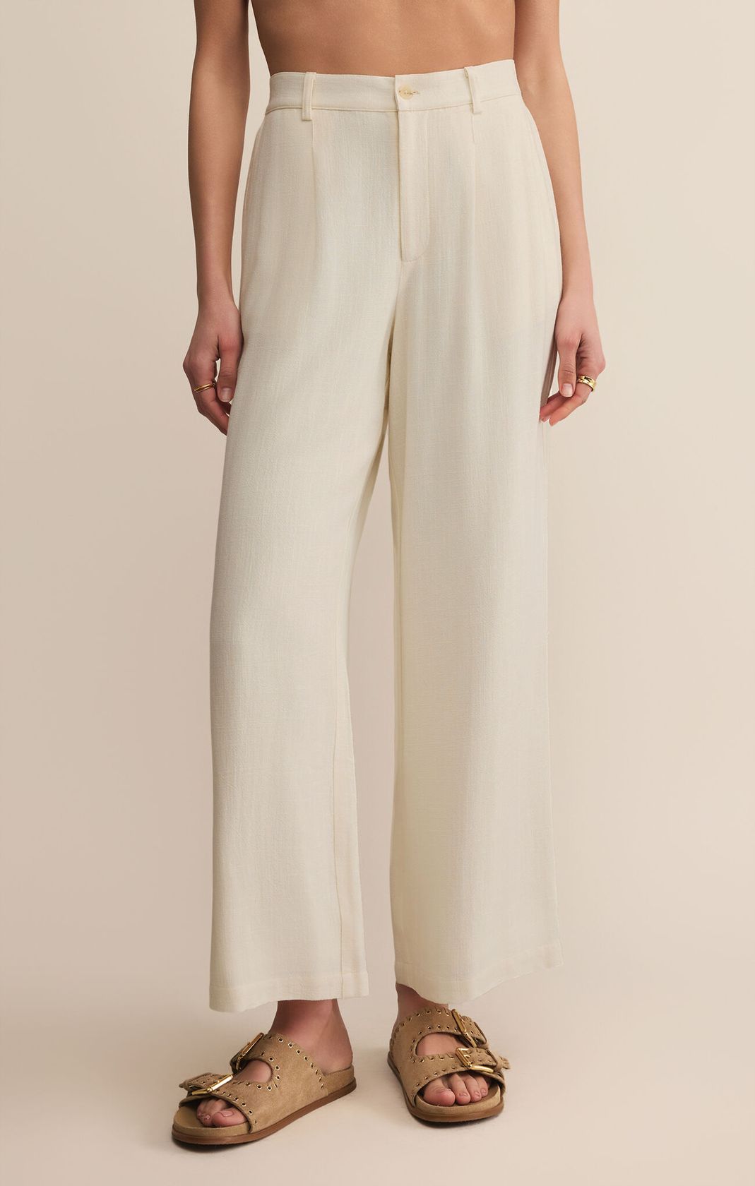 Sea Salt Linen Straight Leg Pants 
