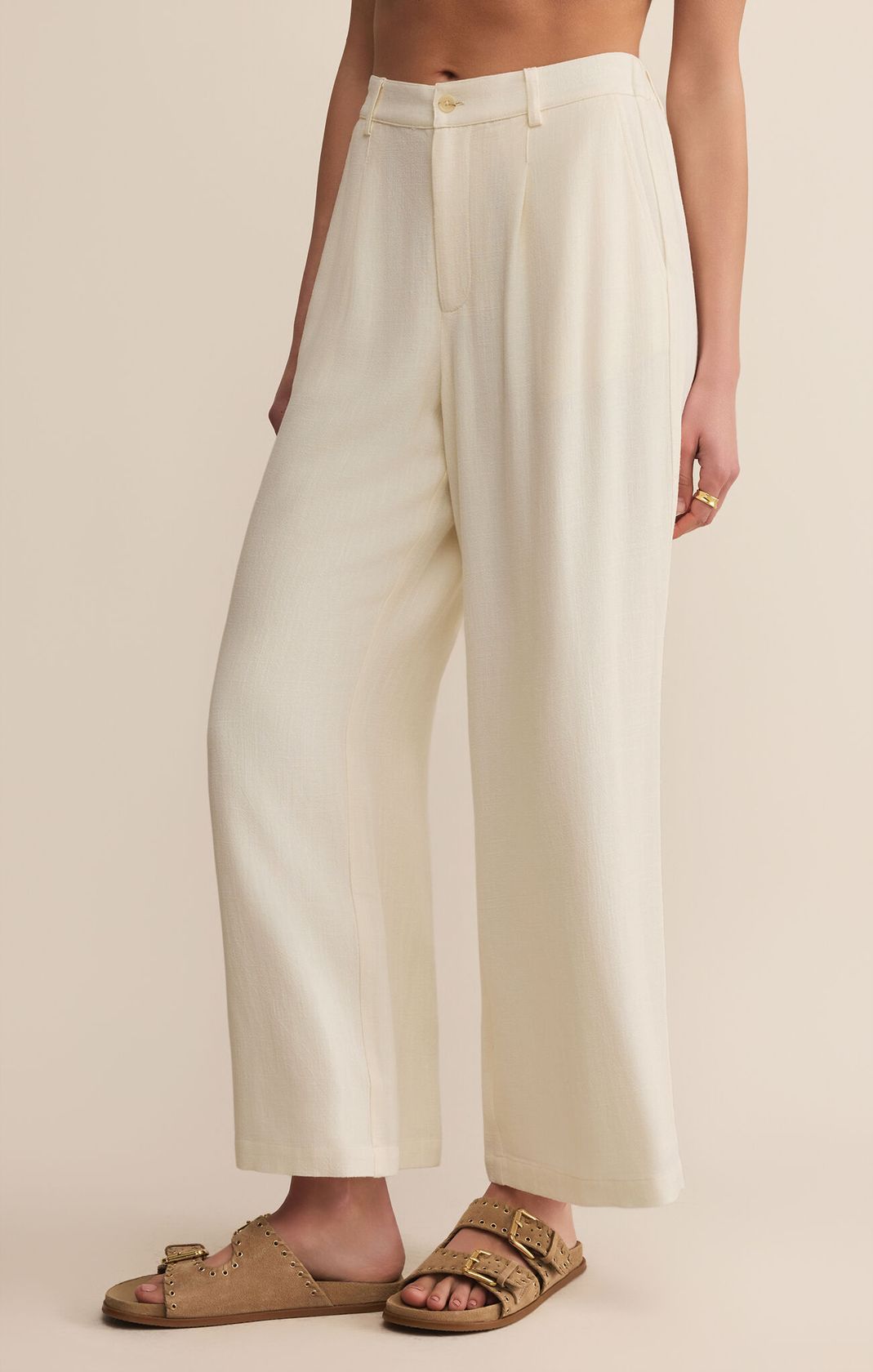 Sea Salt Linen Straight Leg Pants 