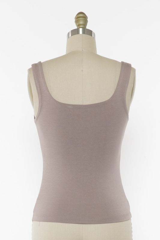 Taupe Sleeveless Tank Apex Ethical Boutique