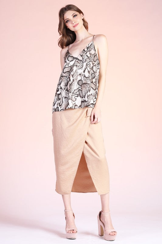 Taupe Snake Print Work Top Apex Ethical Boutique