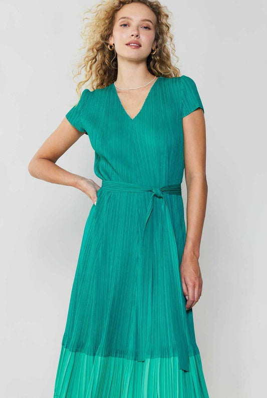 Teal Pleated Dress Apex Ethical Boutique