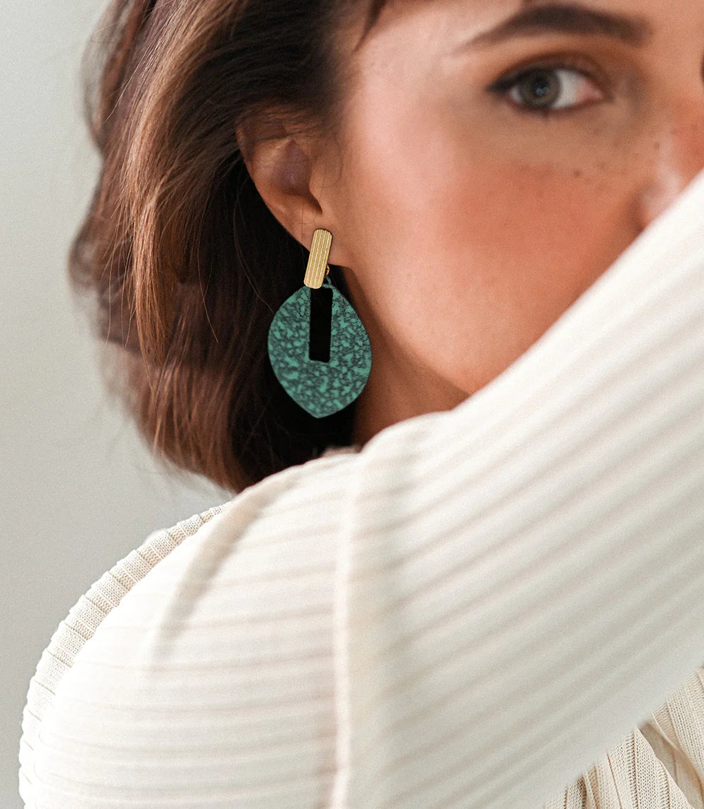 Teal Sphere Drop Earrings Apex Ethical Boutique