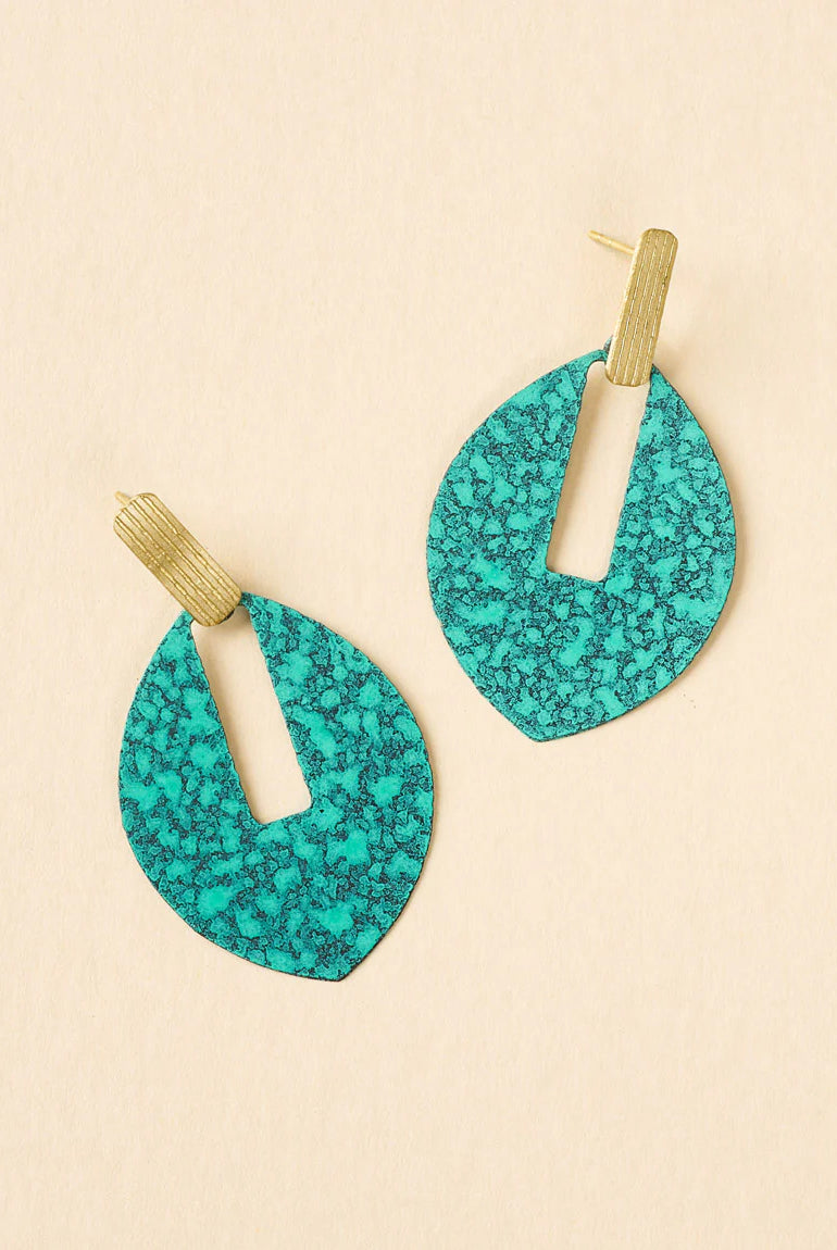 Teal Sphere Drop Earrings Apex Ethical Boutique