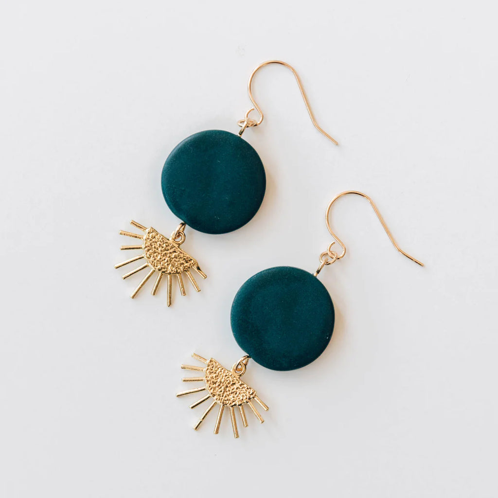 Teal Sun Earrings Apex Ethical Boutique