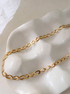Gold Oval Link Chain Necklace