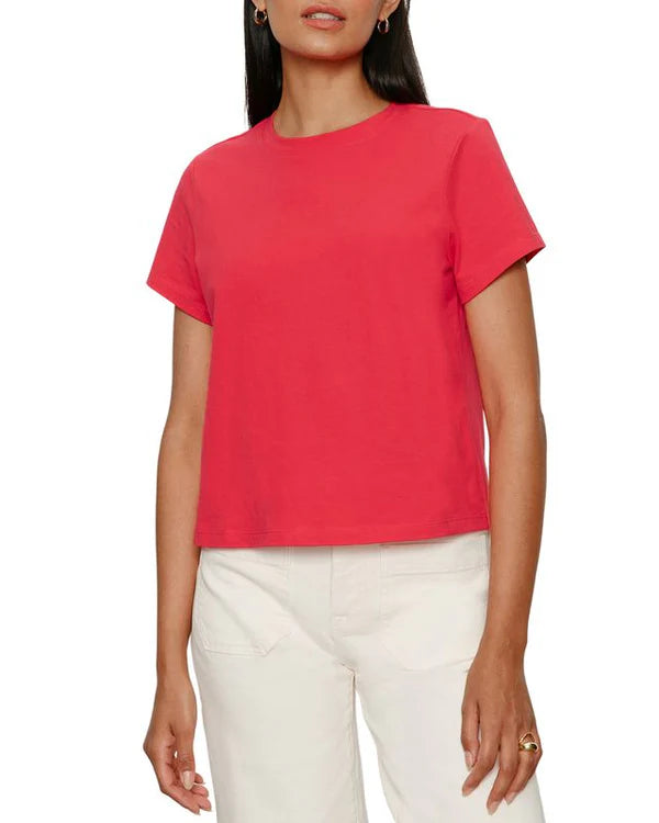 bright orange red short sleeve tee