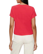 bright orange red short sleeve tee