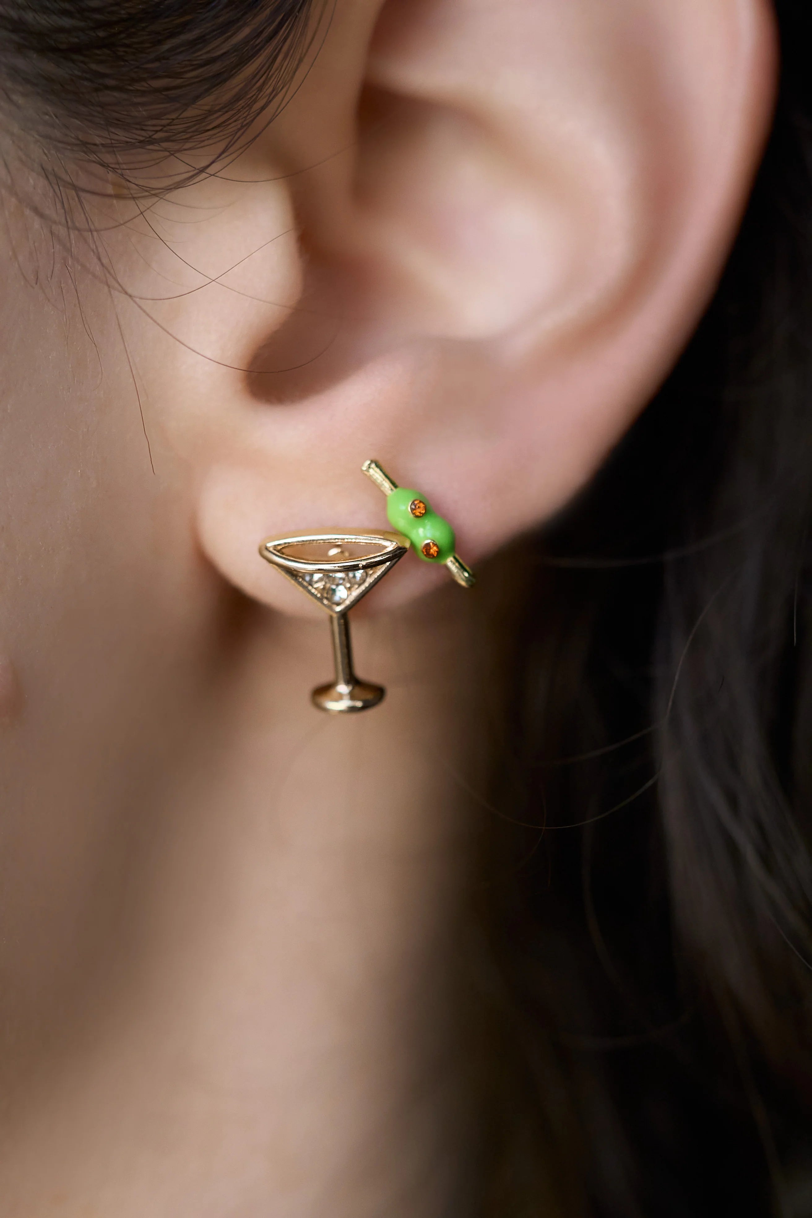 Gold Martini Studs