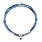 Tonal Chromacolor Miyuki Bracelet Trio, Cobalt/Silver