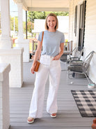 Rose & Lee Co Tried & True Tee, Soft Chambray by Marine Layer short sleeve