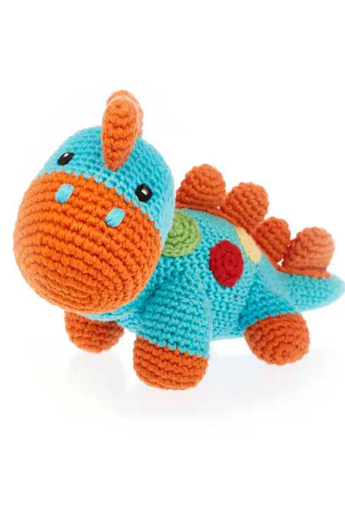 Turquoise Plush Dino Toy Ethical Boutique Apex NC