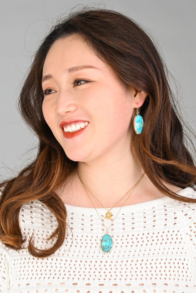 Turquoise Stone Earrings Apex Ethical Boutique