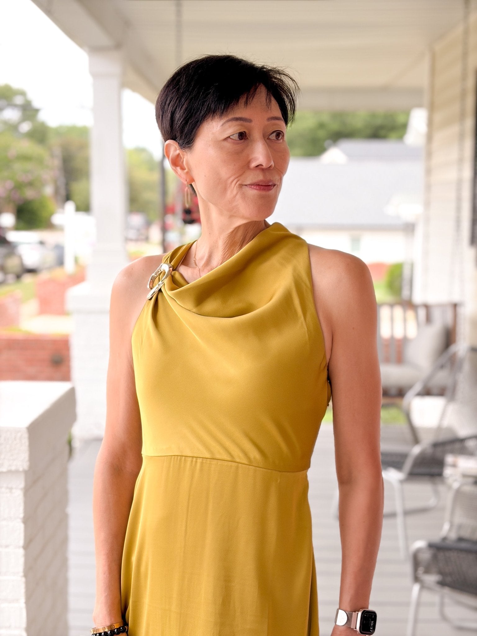 Rose & Lee Co Veda Dress, Chartreuse Event Dress