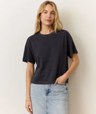 Black Short Sleeve Cropped Tee