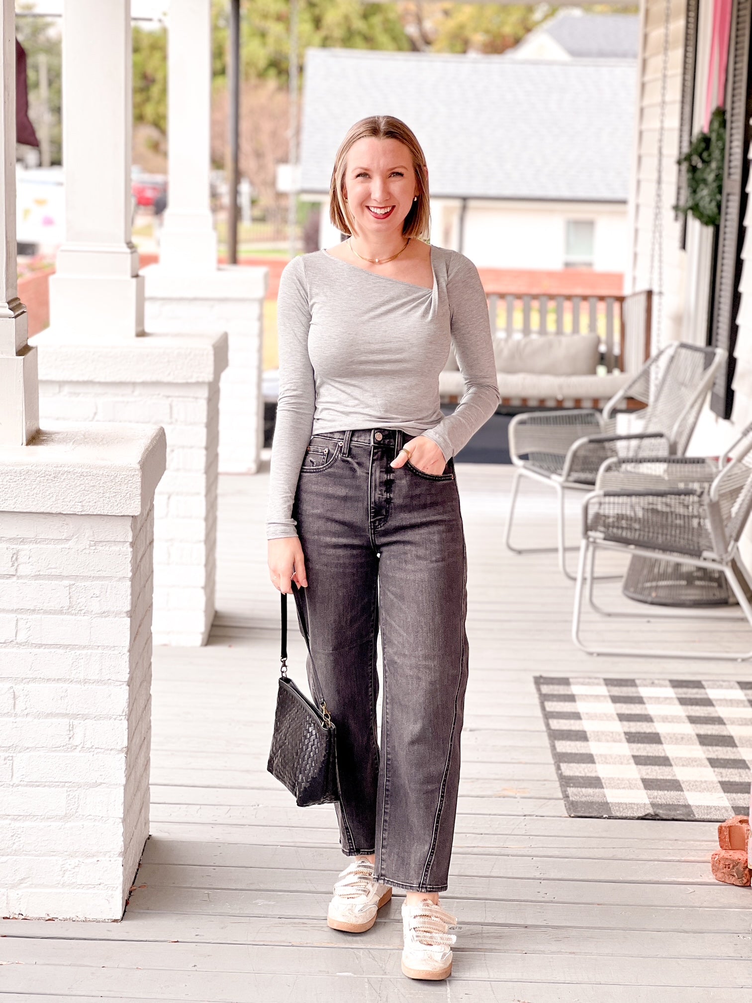 Black Barrel Leg High Rise Jeans