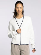 White Button Up Long Sleeve Cardigan