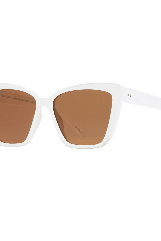White Cateye Sunglasses Apex Ethical Boutique
