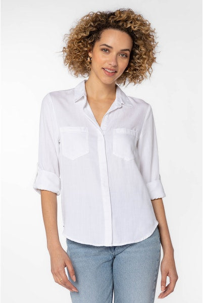 White Collared Neck Work Top Apex Ethical Boutique