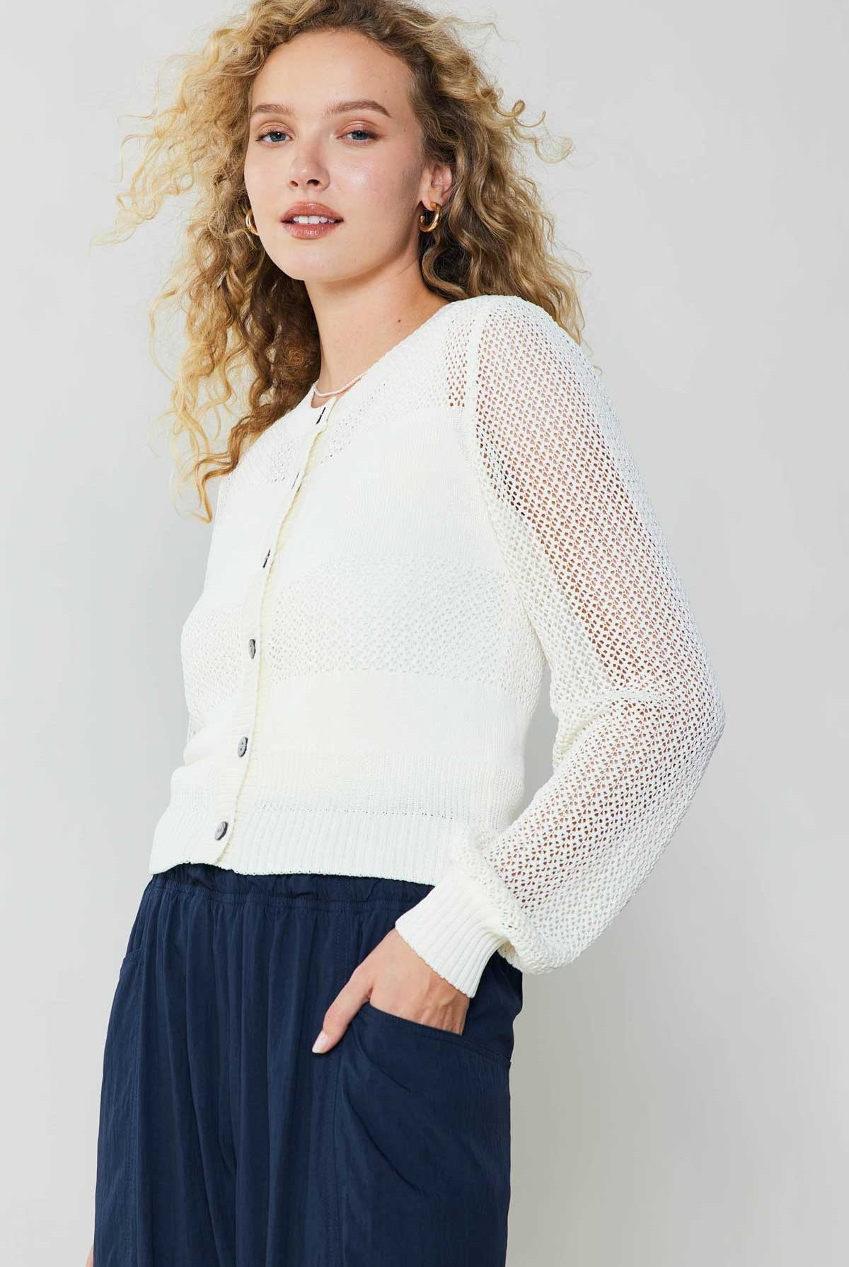 White Crochet Cardigan Apex Ethical Boutique
