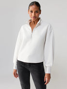 White Quilted Pullover Apex Ethical Boutique