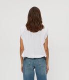 White Jersey Bubble Short Sleeve Top