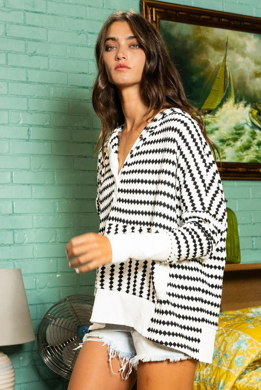 White/Black Hoodie Apex Ethical Boutique