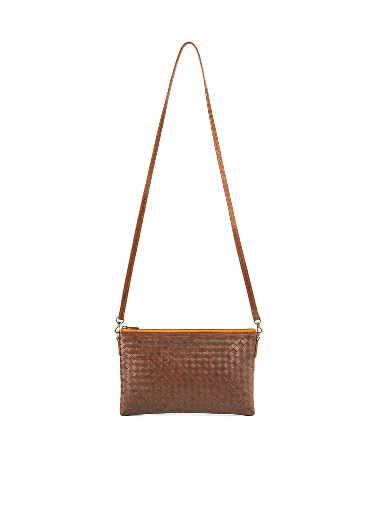 Brown Woven Crossbody Bag
