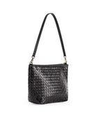 Black Woven Leather Shoulder Bag